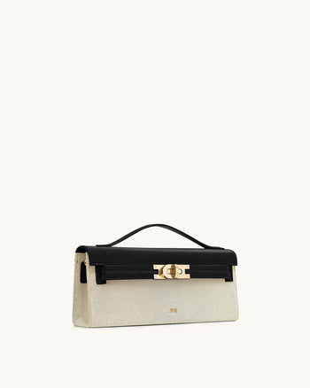 Bria Strukturierte Henkeltasche – Schwarzes Canvas