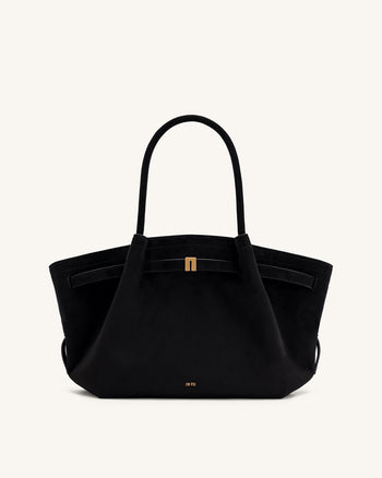 Hana mittelgroße Tote-Bag aus Kunstwildleder - Schwarz