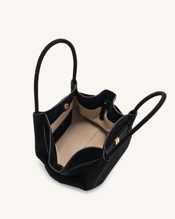 Hana mittelgroße Tote-Bag aus Kunstwildleder - Schwarz