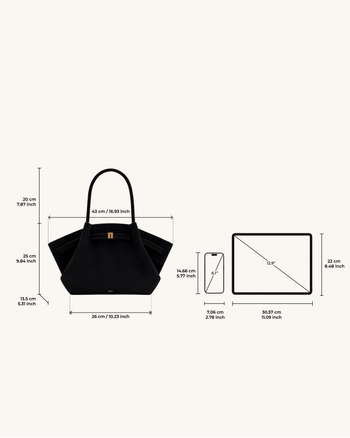 Hana mittelgroße Tote-Bag aus Kunstwildleder - Schwarz