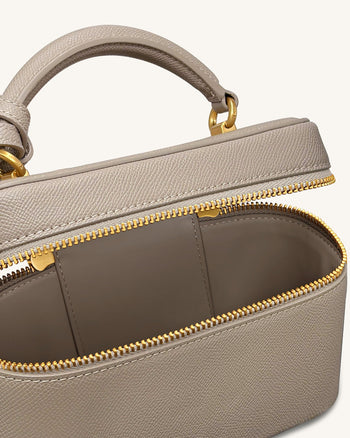 Cleo Box Shape Top Handle Tasche - Taupe