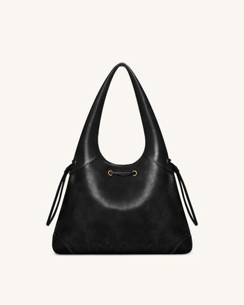 Celandra Hobo-Bag mit Kordelzug – Schwarz