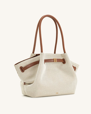Hana Große Tote Bag - Brauner Canvas
