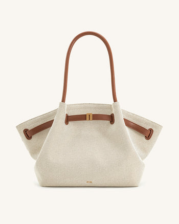 Hana Große Tote Bag - Brauner Canvas