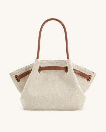 Hana Große Tote Bag - Brauner Canvas