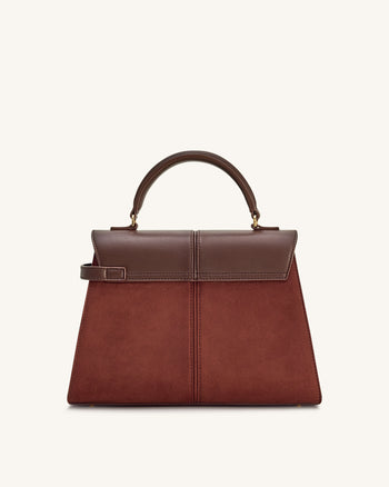 Elise Große Handtasche aus Kunstwildleder - Mokkabraun