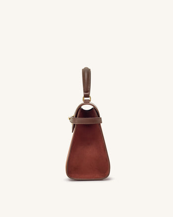 Elise Große Handtasche aus Kunstwildleder - Mokkabraun