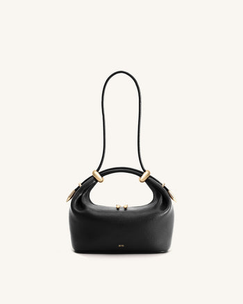 Ellie Henkeltasche mit Metallringverzierungen - Schwarz