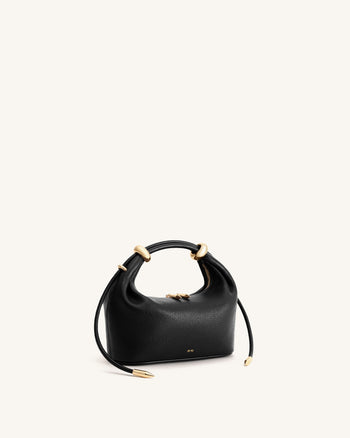 Ellie Henkeltasche mit Metallringverzierungen - Schwarz