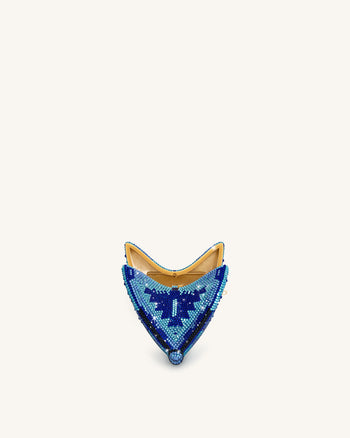 Paisley Kristall-Schmetterlings-Clutch - Blau