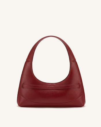 Noelle Schultertasche mit Gürtel - Tiefes Burgunderrot