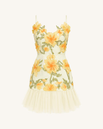 Florales Träger-Minikleid - Marigold