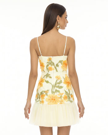 Florales Träger-Minikleid - Marigold