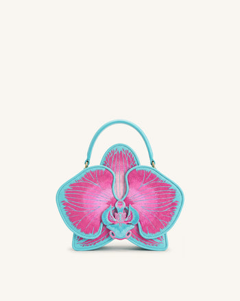 Flora Henkeltasche in Orchideenform - Rosa-Blau