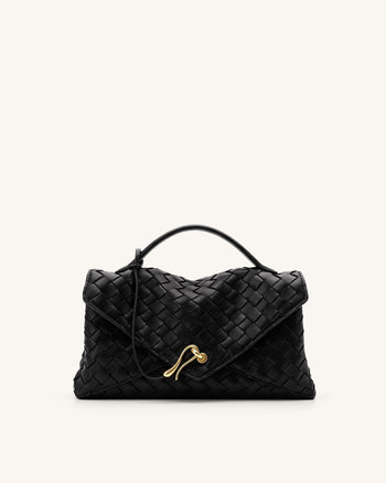Celeste Gewebte Envelope-Tasche - Schwarz