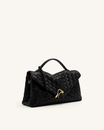 Celeste Gewebte Envelope-Tasche - Schwarz