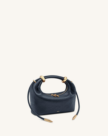 Ellie Henkeltasche mit Metallring-Verzierung - Marineblau