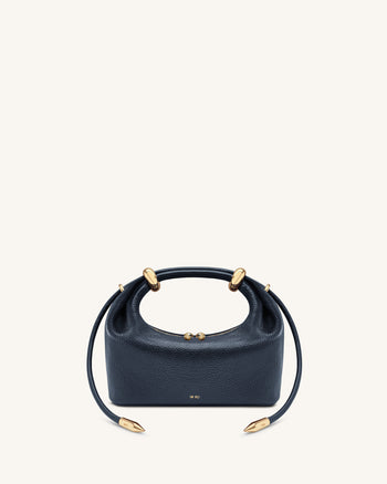 Ellie Henkeltasche mit Metallring-Verzierung - Marineblau