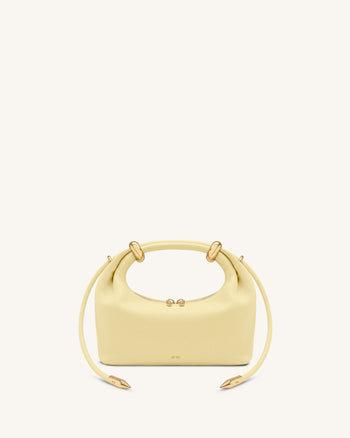 Ellie Henkeltasche mit Metallring-Verzierung - Zitronengelb
