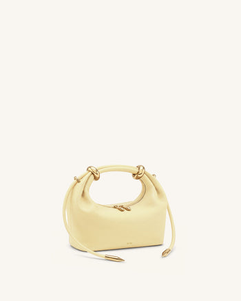 Ellie Henkeltasche mit Metallring-Verzierung - Zitronengelb