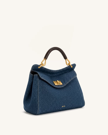 Lucia Klassische Handtasche - Blauer Denim