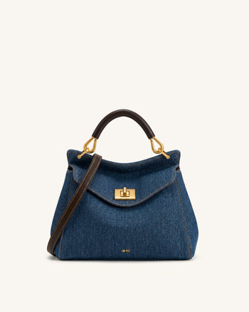 Lucia Klassische Handtasche - Blauer Denim