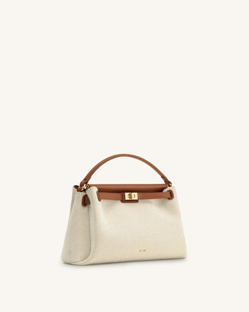 Carmen Henkeltasche - Brauner Canvas