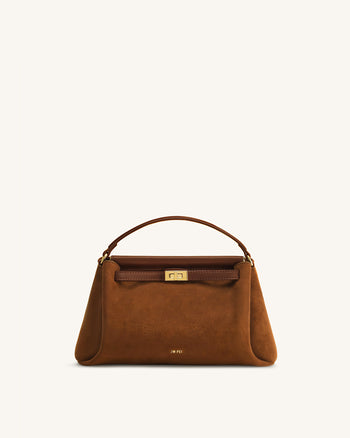 Carmen Henkeltasche aus Kunstwildleder - Braun