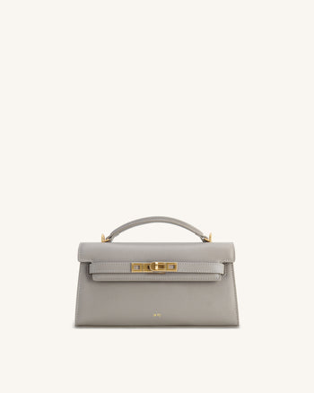 Noor Handtasche mit oberem Griff – Elefantengrau