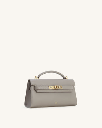 Noor Handtasche mit oberem Griff – Elefantengrau