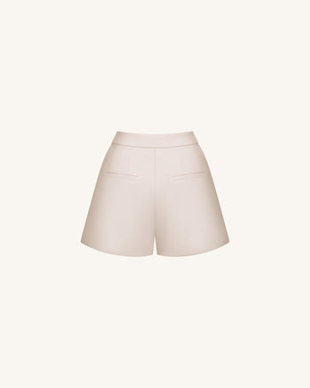 Gewebte Baumwoll-Anzugshorts - Beige