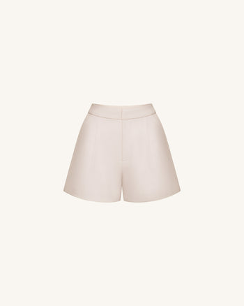 Gewebte Baumwoll-Anzugshorts - Beige