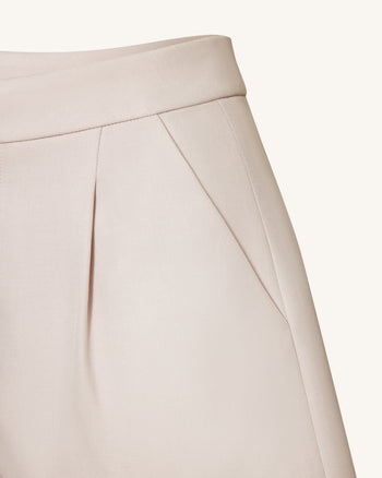 Gewebte Baumwoll-Anzugshorts - Beige