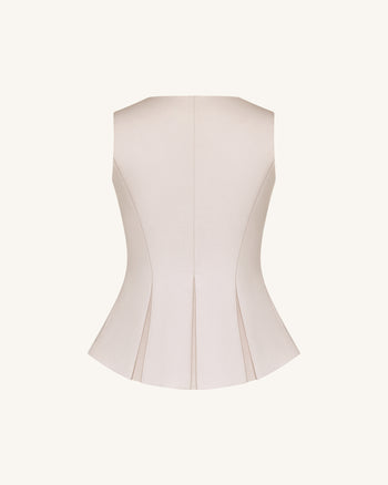 Strukturierte Naht Rund - Beige