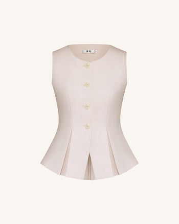 Strukturierte Naht Rund - Beige