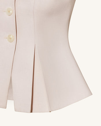 Strukturierte Naht Rund - Beige