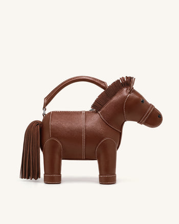 Harper Henkeltasche mit Pferdemotiv - Braun