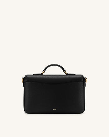 Mirelle Gekörnte Satchel mit Henkel - Schwarz