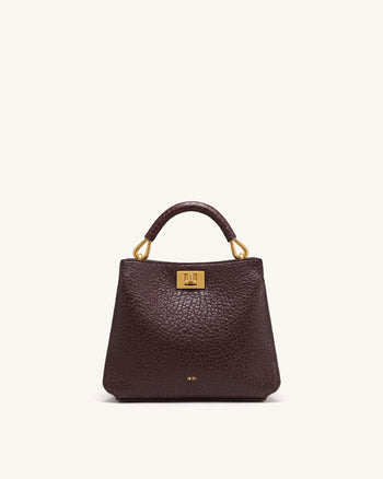 Lucia Henkeltasche in Elefanten-Optik - Dunkelbraun