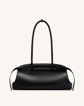 Arden East-West Schultertasche mit Gürteldetail - Schwarz