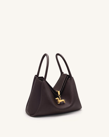 Maelle Henkeltasche mit Dackel-Charm - Dunkelbraun