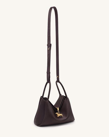 Maelle Henkeltasche mit Dackel-Charm - Dunkelbraun