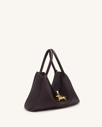 Maelle Henkeltasche mit Dackel-Charm - Dunkelbraun