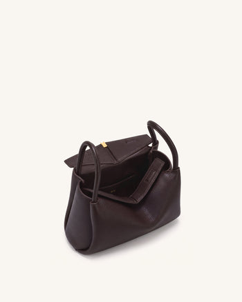 Maelle Henkeltasche mit Dackel-Charm - Dunkelbraun