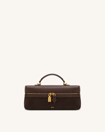Cleo Vanity Bag aus Wildlederimitat - Dunkelbraun