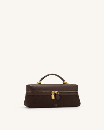 Cleo Vanity Bag aus Wildlederimitat - Dunkelbraun