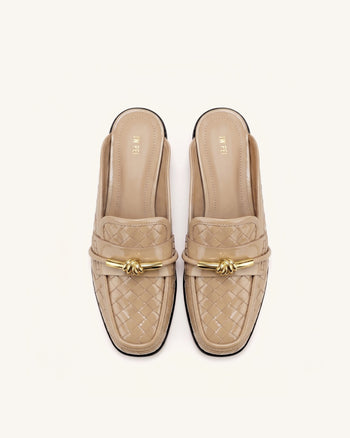 Elowen Geflochtene Horsebit-Mule-Loafer - Khaki