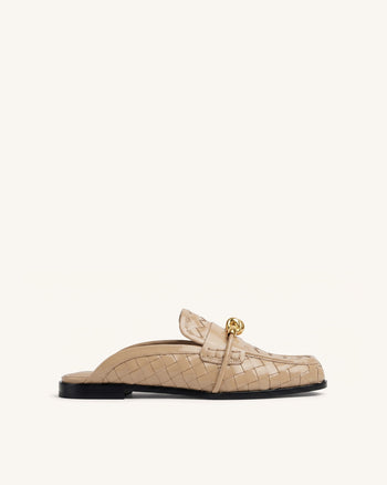 Elowen Geflochtene Horsebit-Mule-Loafer - Khaki