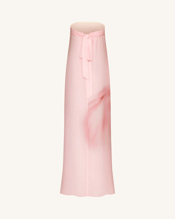 Aquarell-Blumenprint trägerloses Maxikleid - Rosa