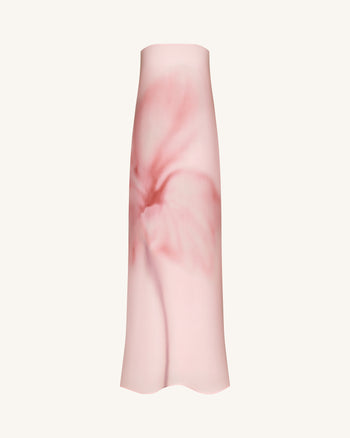 Aquarell-Blumenprint trägerloses Maxikleid - Rosa